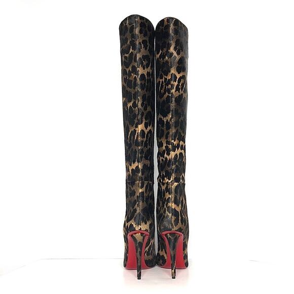 NEW Christian Louboutin Astrilarge Botta 100 Pony Kitty Pointed Toe Boots 36.5 - Picture 4 of 8